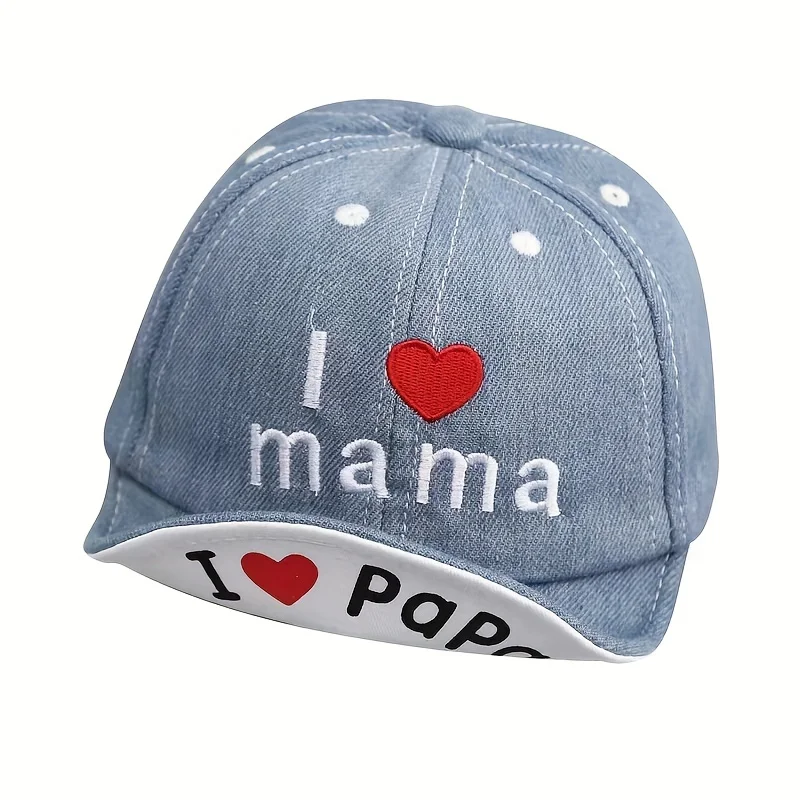 Baby Jungen Mädchen Sommer Baseballmütze mit weicher Krempe, verstellbarer Denim-Sonnenhut für Kleinkinder von 6–24 Monaten Image