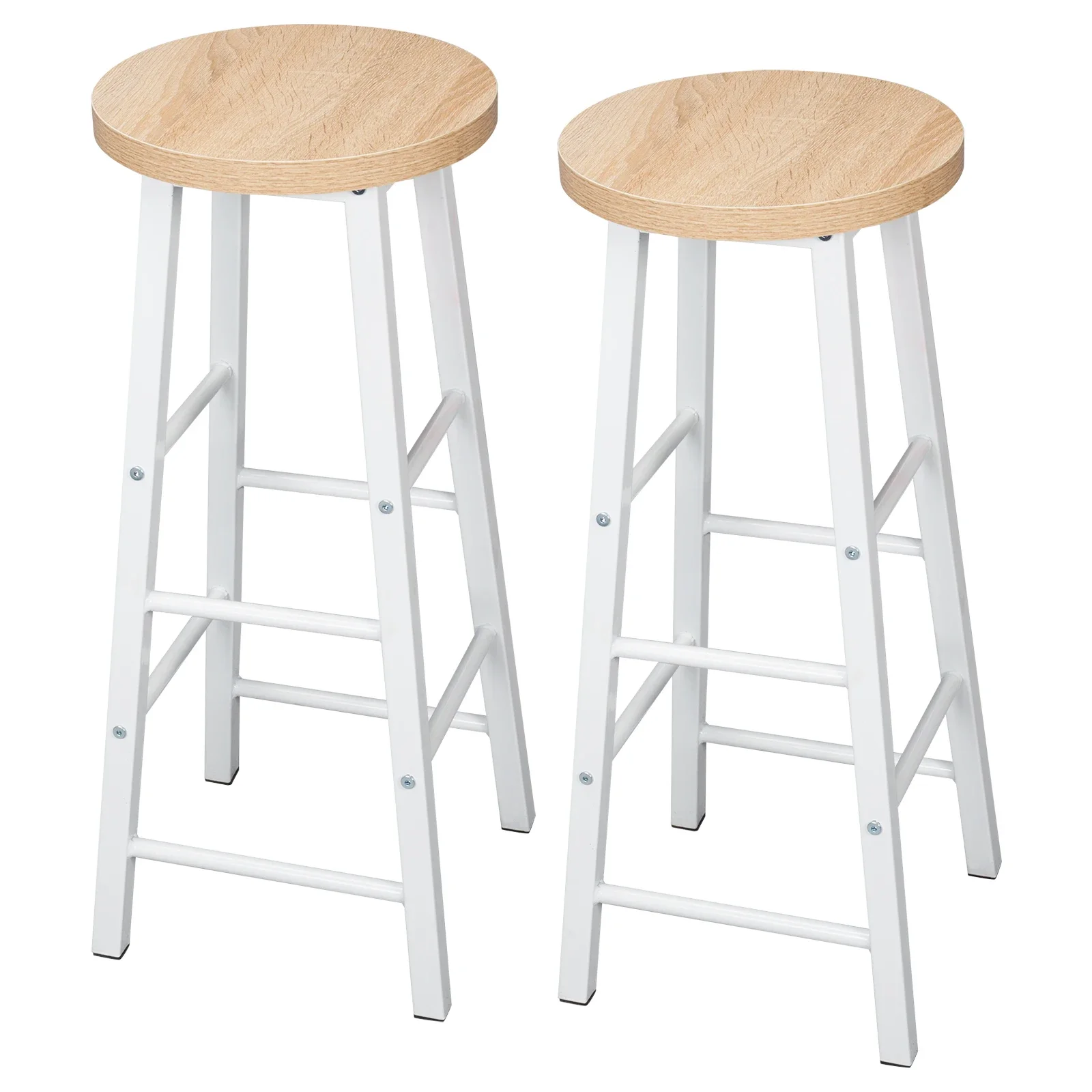 WOLTU 2 TEILE/SATZ Hohe Barhocker Bistro Thekenhocker Stabile Langlebige Stahlstruktur MDF Sitz Kaffee Esszimmerstuhl Dekor Hocker