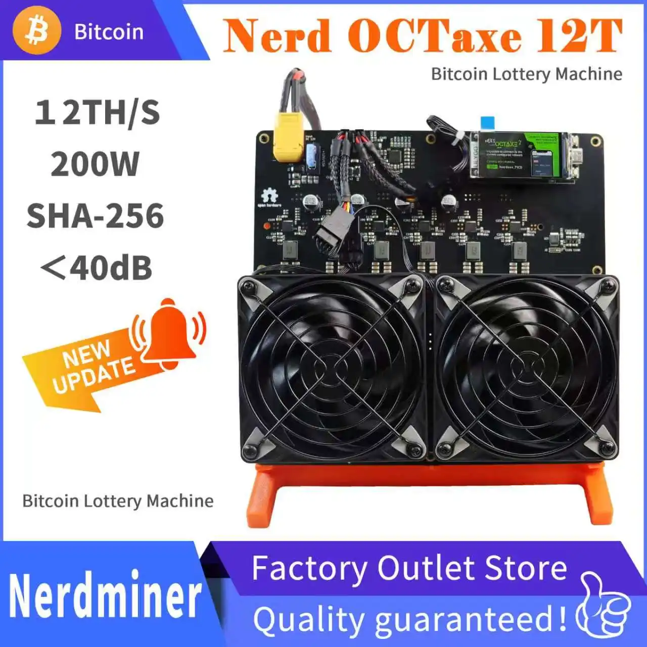 NerdOCTaxe Rev3.1 Bitcoin Miner 12TH/s 200W SHA256 ASIC Krypto-Mining-Gerät für den Heimgebrauch Image