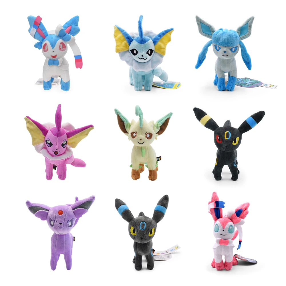 Leafeon Vaporeon Glaceon Sylveon Espeon Umbreon Vaporeon Sylveon Plüschtiere Spiel als Sammlergeschenk, weiche Plüschtiere gefüllt Image