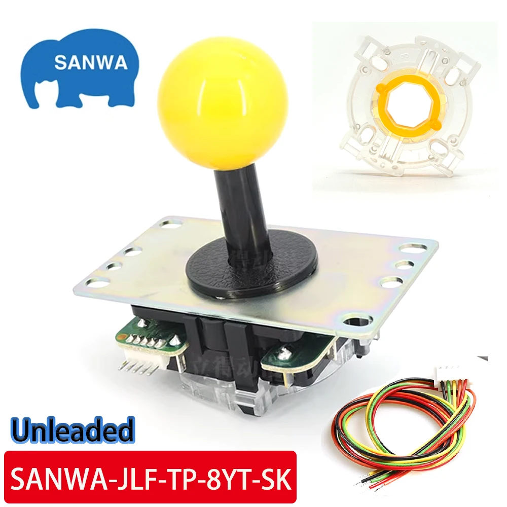 Japan Sanwa Joystick JLF TP 8YT SK Fighting Rocker mit Topball, 5-Pin-Draht, Jamma Arcade-Verkaufsspiel, PC, PS3, XBOX-Kit, DIY Image