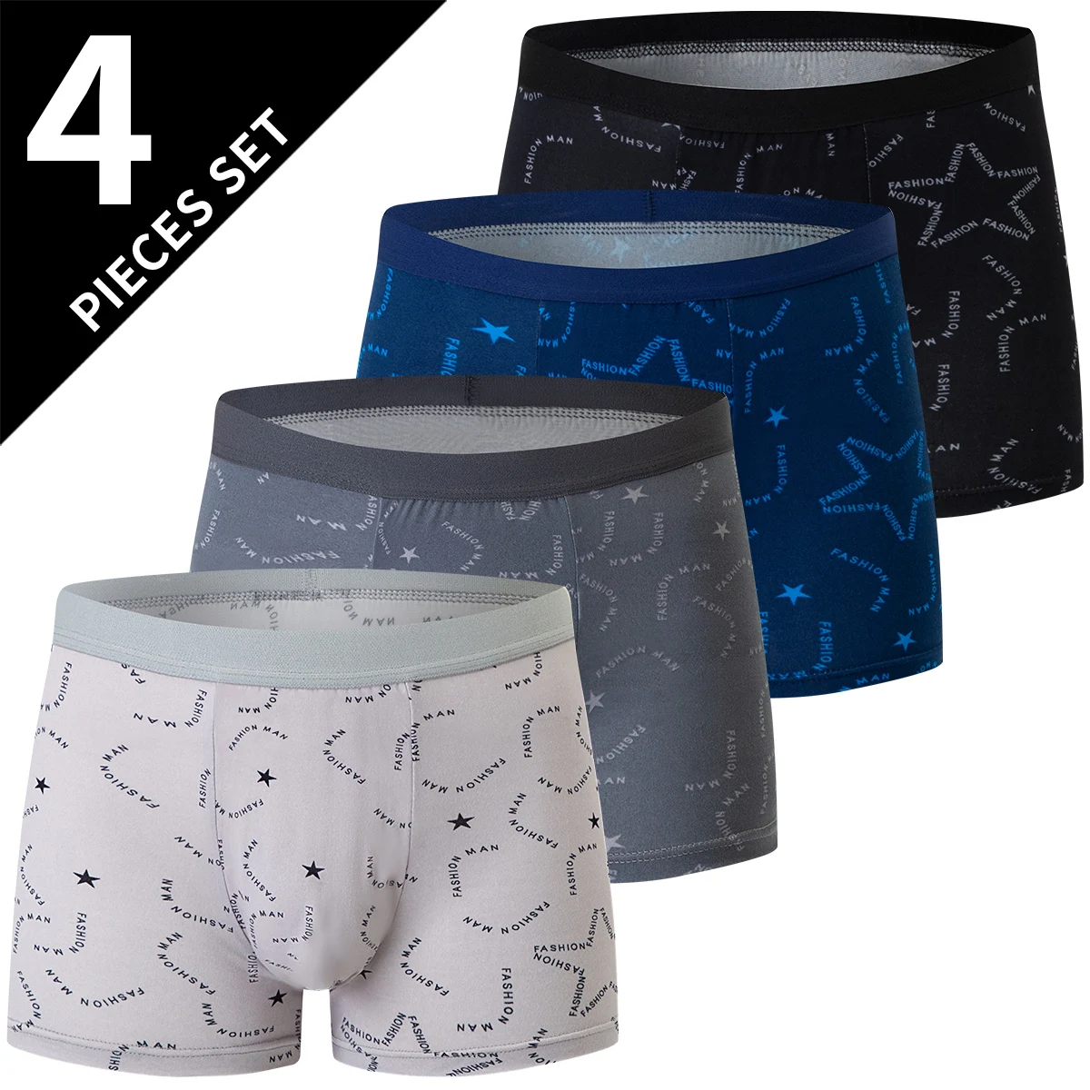 4/5 Stücke Europäische und Amerikanische Größe MÄNNER Gedruckt Mode Boyshort Bequeme MÄNNER Taille plus Größe Unterwäsche Sexy Badehose