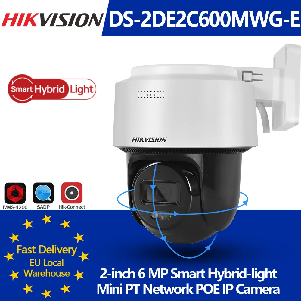 Hikvision DS-2DE2C600MWG-E 6MP Smart Hybrid-Light PT Outdoor IP-Kamera mit Menschenerkennung, Auto-Tracking Lite, 2-Wege-Audio und SD-Kartensteckplatz Image