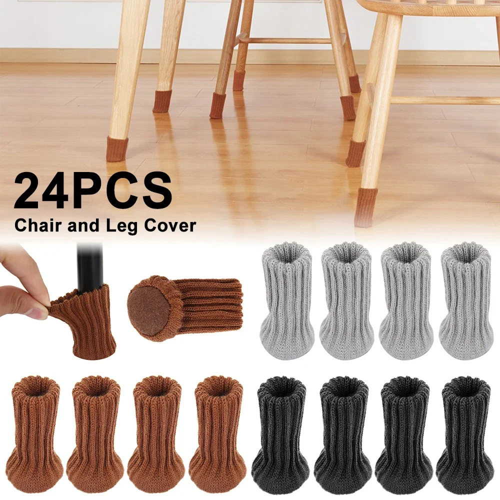 24 Stück Tischbeine Socken gestrickt Stuhl bezug Möbel Beine Socken Stuhl Bein Bodenschutz Abdeckung Beine für Möbel Stuhl Bein kappen