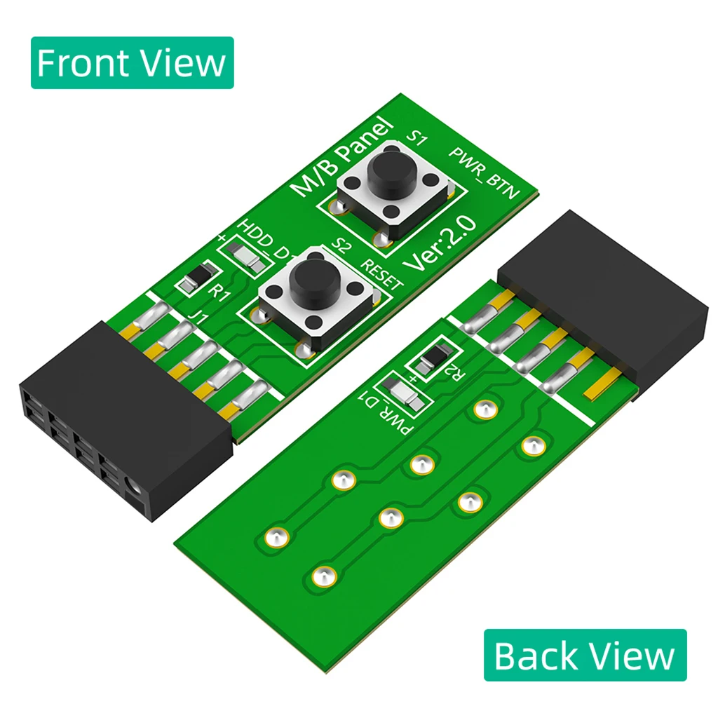 DIY PC Montage Werkzeug Zuverlässige 10Pin 2x5Pin Mainboard Schalt Tester Schalttafel Adapter mit Resets Taste Zubehör Image
