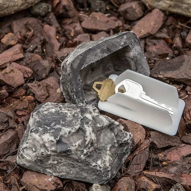 Steins chl üssel safe, Steins afe Tür schlüssel Safe, Innenhof versteckte Tür Schlüssel box Simulation kleine Stein verzierungen Image