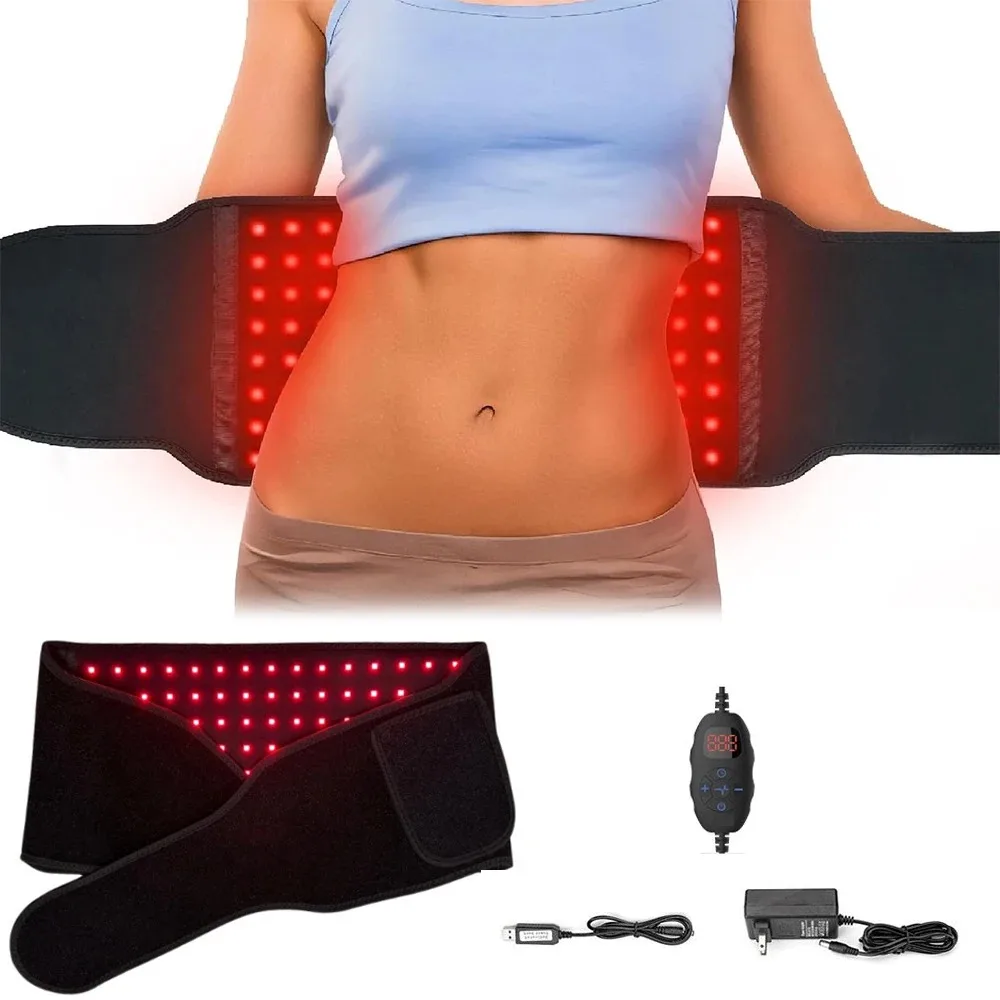 Rotlichttherapiegürtel Infrarotlichttherapie Wrap Rotlichttherapiegerät für den Körper mit Timer Rücken Schulter Taille Schmerzlinderung Image