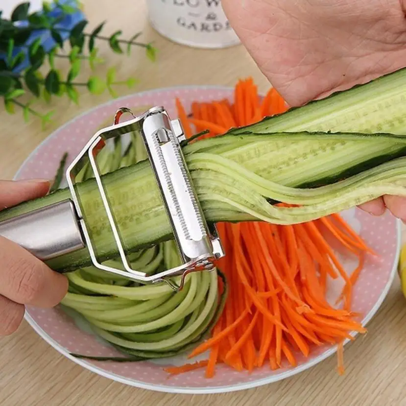 Hochwertige Edelstahl Kartoffel Gurke Karotte Reibe Julienne Schäler Gemüse Obst Schäler Gemüse Slicer Image