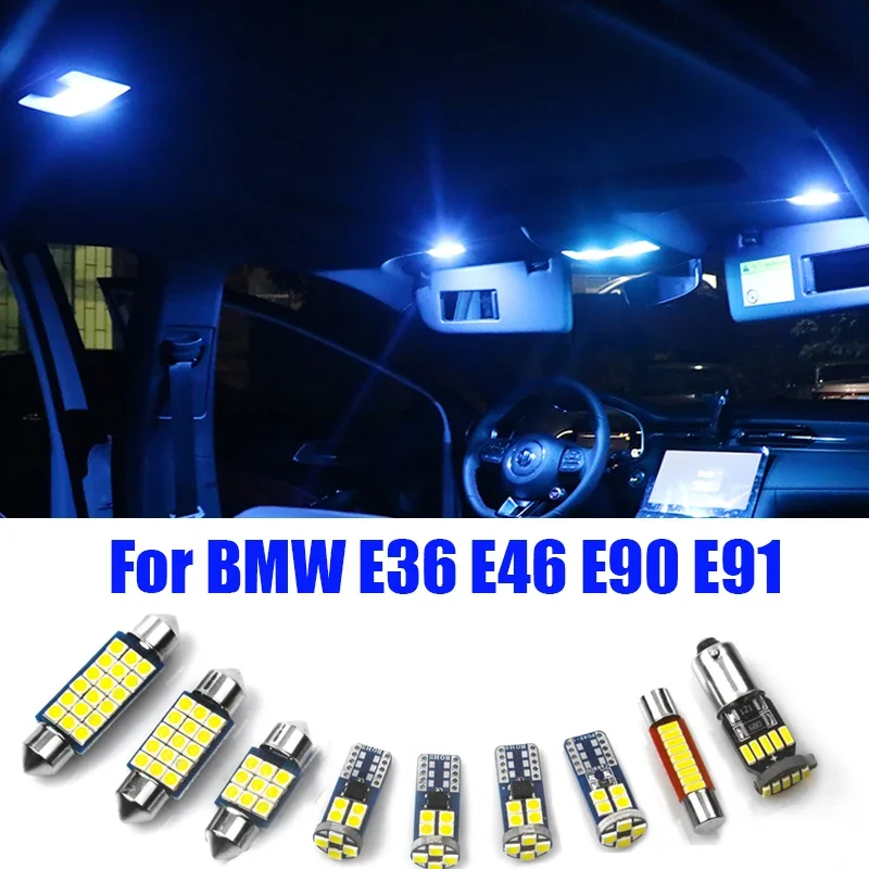 Für BMW 3er E36 E46 M3 E90 Limousine E91 Tourenwagen LED-Lampen Innenkuppel Leselampe Kosmetikspiegel Kofferraumlicht Zubehör