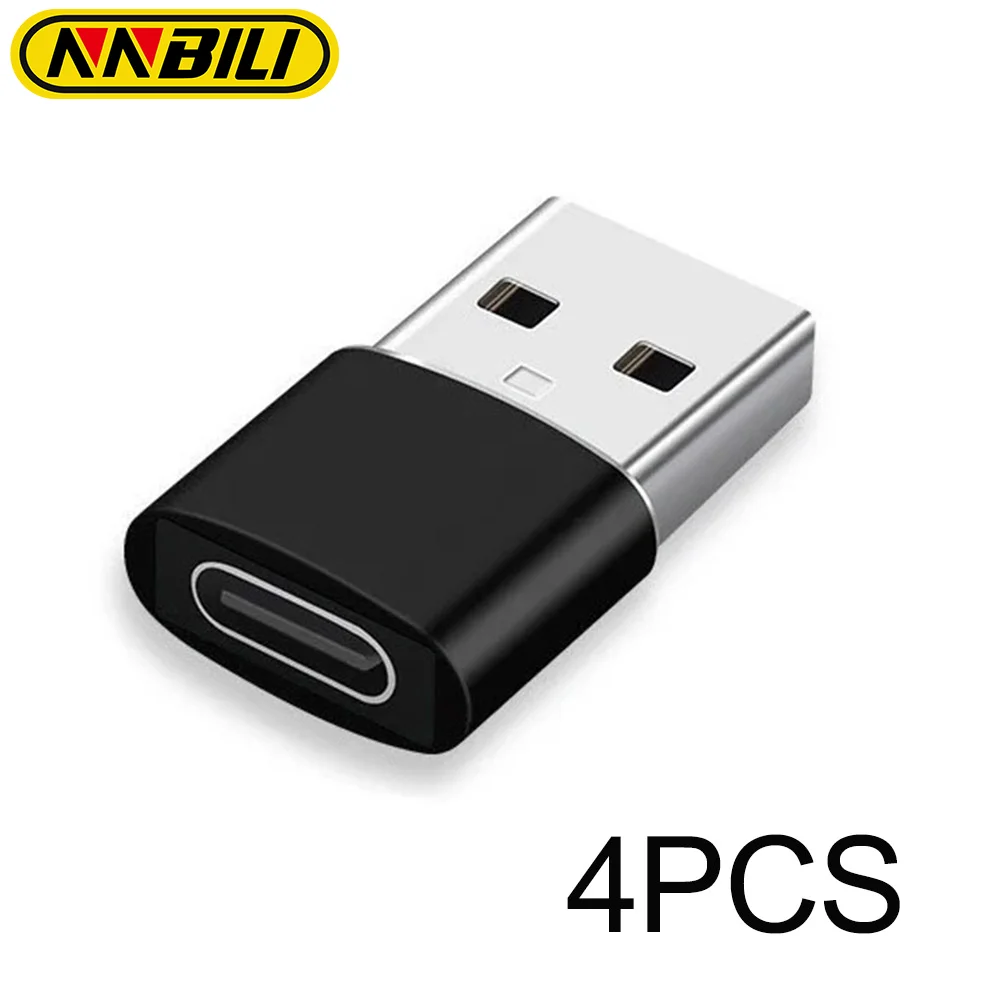 NNBILI 4PCS USB Auf Typ C OTG Adapter USB USB-A Stecker Auf USB Typ-c Buchse konverter Für Macbook Samsung S20 USB C OTG Stecker Image