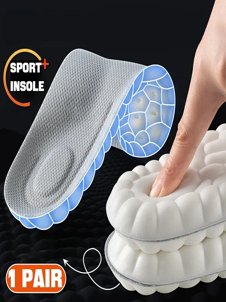 1 Paar 4D weiche Schuheinlagen für Füße, Plantarfasziitis-Einlegesohle, Fußgewölbeunterstützung, orthopädische Einsätze, Sport-Stoßdämpfung, Schuhpolster Image