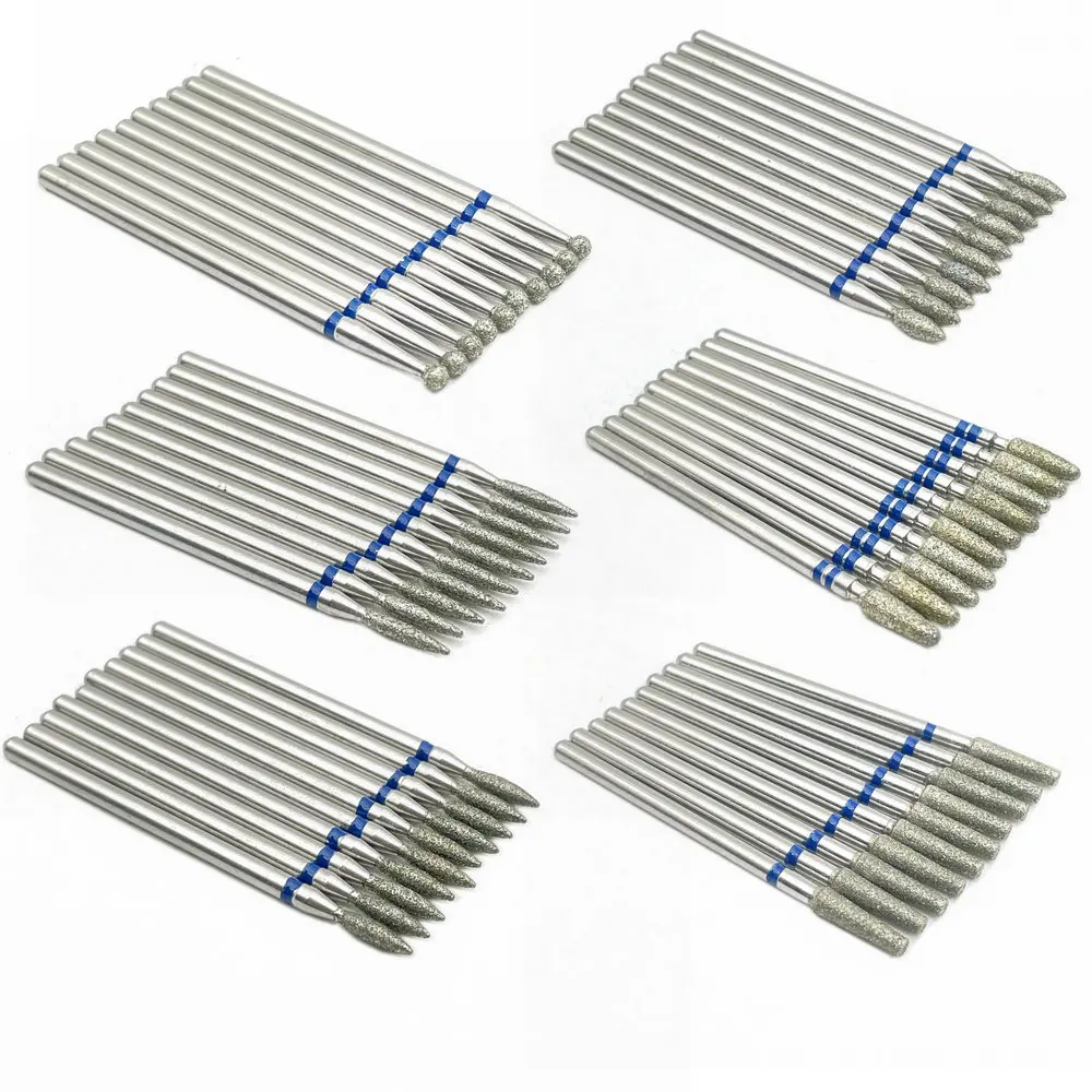 10 Stück 2,35 mm Schaft Diamant-Schleifbohrer-Sets für Zahnschleifen, Zahnpolierbohrer Image
