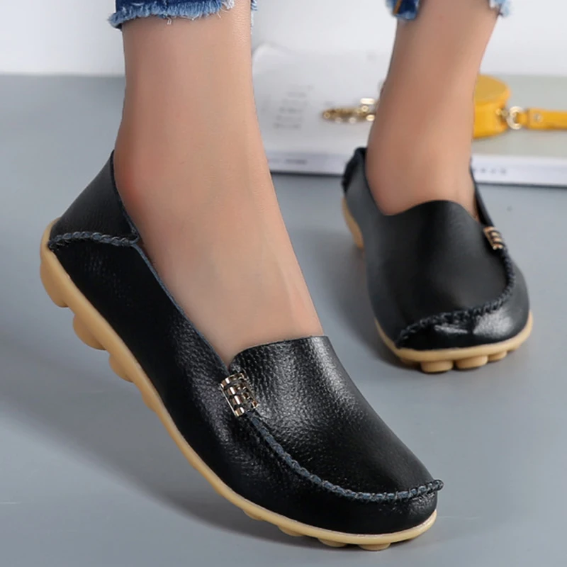 Fashion Echtes Leder Frauen Wohnungen Tenis Schuhe Frauen Mokassins frauen Schuhe Slip Auf Frauen Schuh Weiche Plus Größe Damen Schuhe