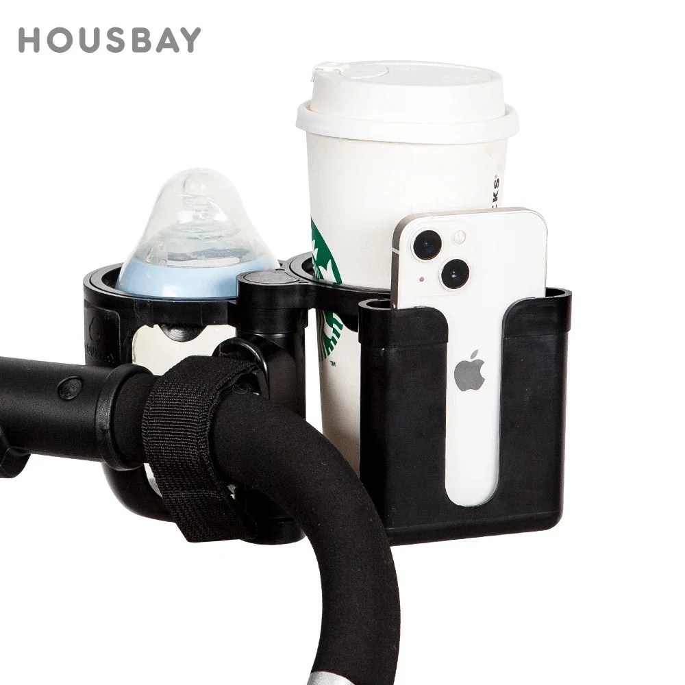 Kinderwagen-Getränkehalter, Telefonunterstützung, Milchflasche, Getränkehalter, Umwandlung, 2 Tassen für Universal-Kinderwagen, Kinderwagen-Zubehör Image