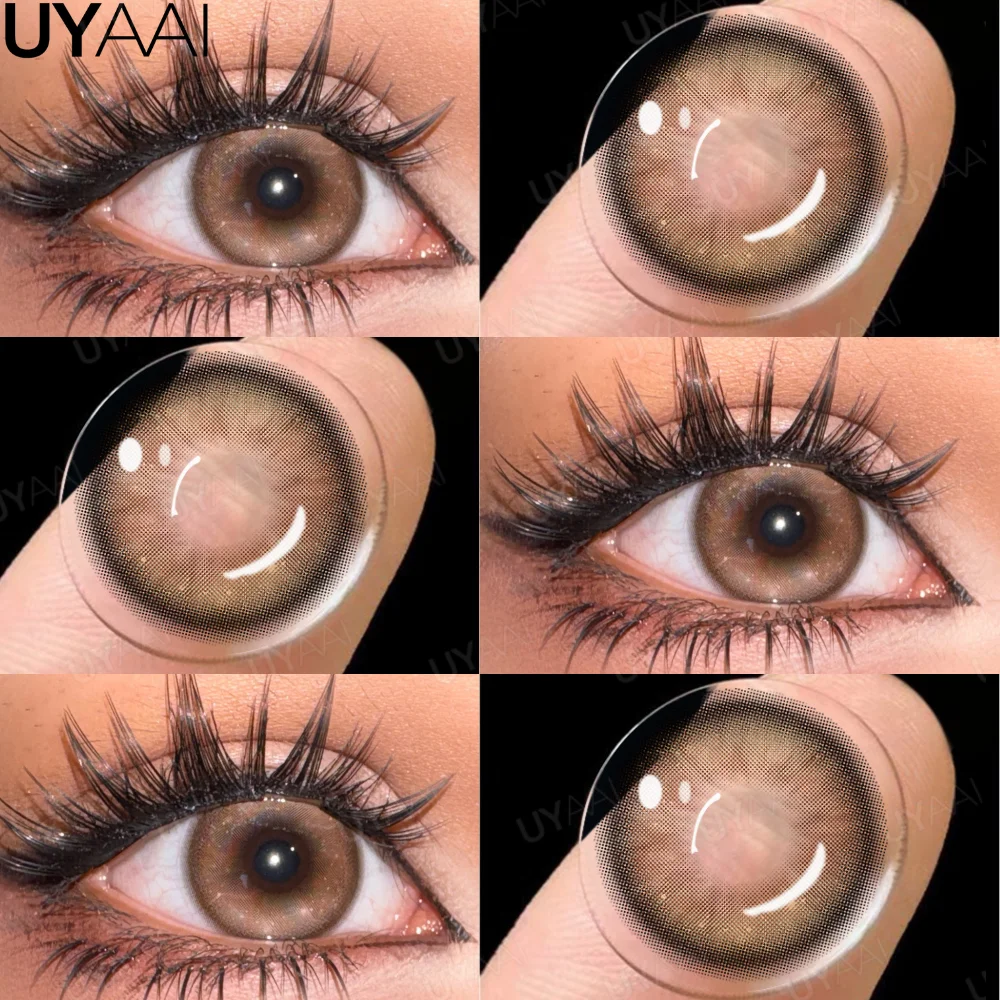 UYAAI Farbiges Kontakt-Make-up, natürliche braune Augenlinsen, Lovesick-Serie, Kosmetik, graue Linsen, Damen-Make-up, grüne Schönheitskontakte Image
