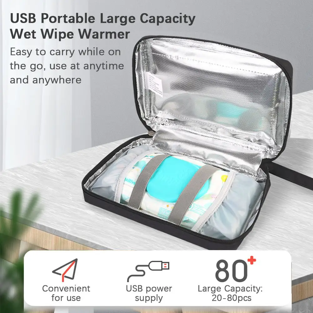 Baby Feucht tuch wärmer tragbare USB-Tücher Heizung große Kapazität Baby Tücher Heizung mit 30 ℃ bis 60 ℃ einstellbare Temperatur Image