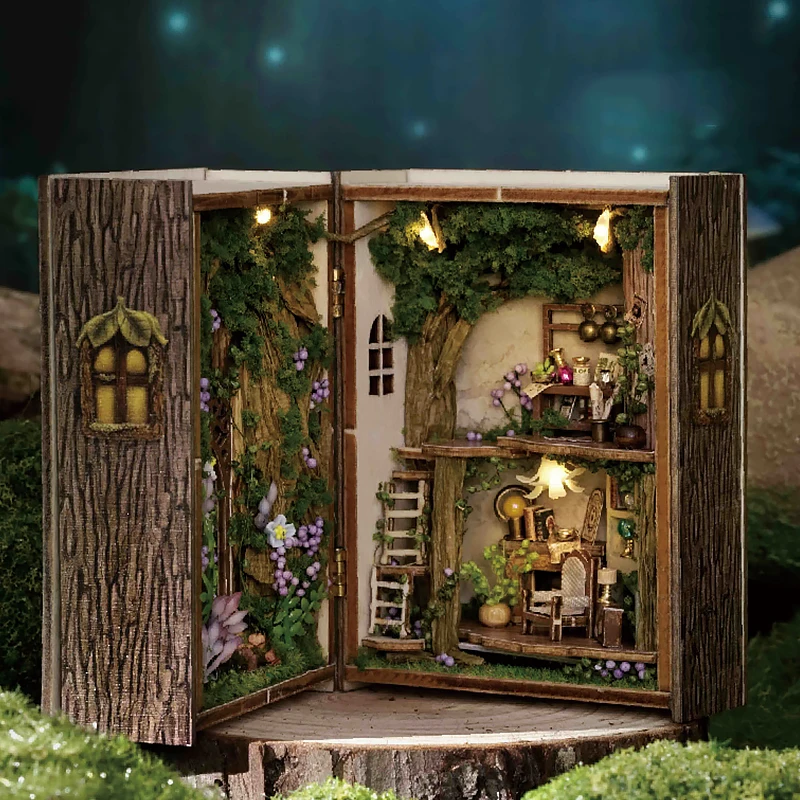 Holz Miniatur Puppenhaus 3D Puzzle Montage Gebäude Modell Kit Kleine Zimmer Spielzeug Hause Mit Möbel Beleuchtung Holz Handwerk Geschenk