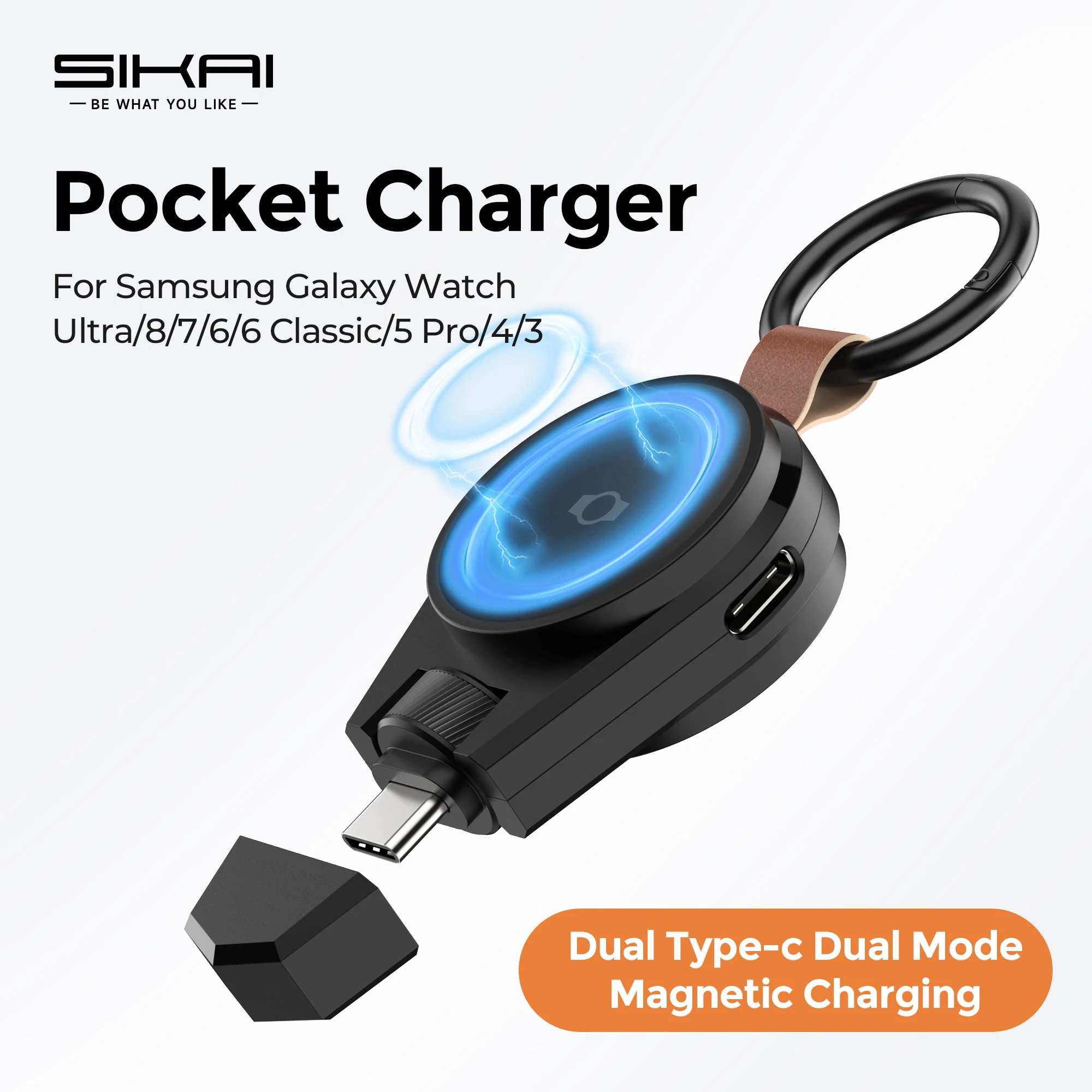 SIKAI Magnetisches Kabelloses Uhren-Ladegerät USB Typ C Schnellladegerät für Samsung Galaxy Classic8/5/5 Pro Samsung Galaxy Ultra7/6 Image