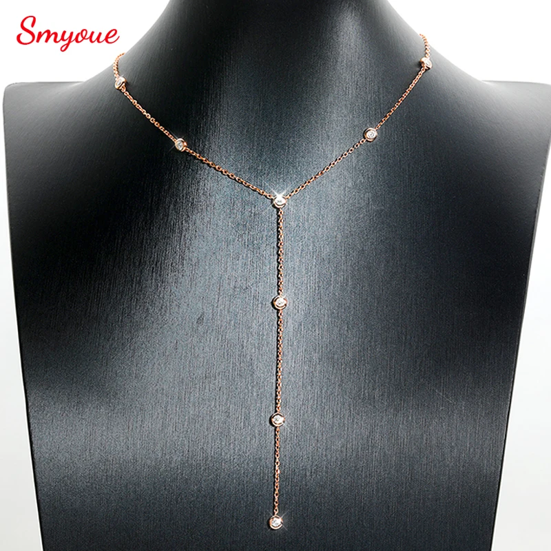 Smyoue 3MM Blase Klassische Moissanit Halskette Anhänger für Frauen 18k Überzogene Weibliche Halskette Reine S925 Silber Schmuck Großhandel Image