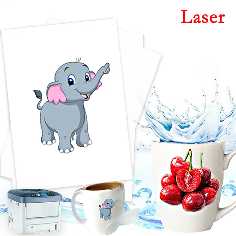 A4 10/20Pcs Laser Wasserrutsche Aufkleber Transfer Papier Weiß & Transparent Für DIY Tassen Porzellan Telefon Fall Glas Metall kristall Holz. Image
