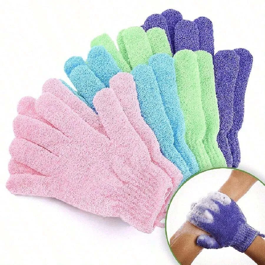 2 Stück/6 Stück/12 Stück wendbare Peeling-Duschhandschuhe, Körperpeeling-Handschuhe, Reinigungswerkzeuge Badetuch Badeprodukte Rückenpeeling Image