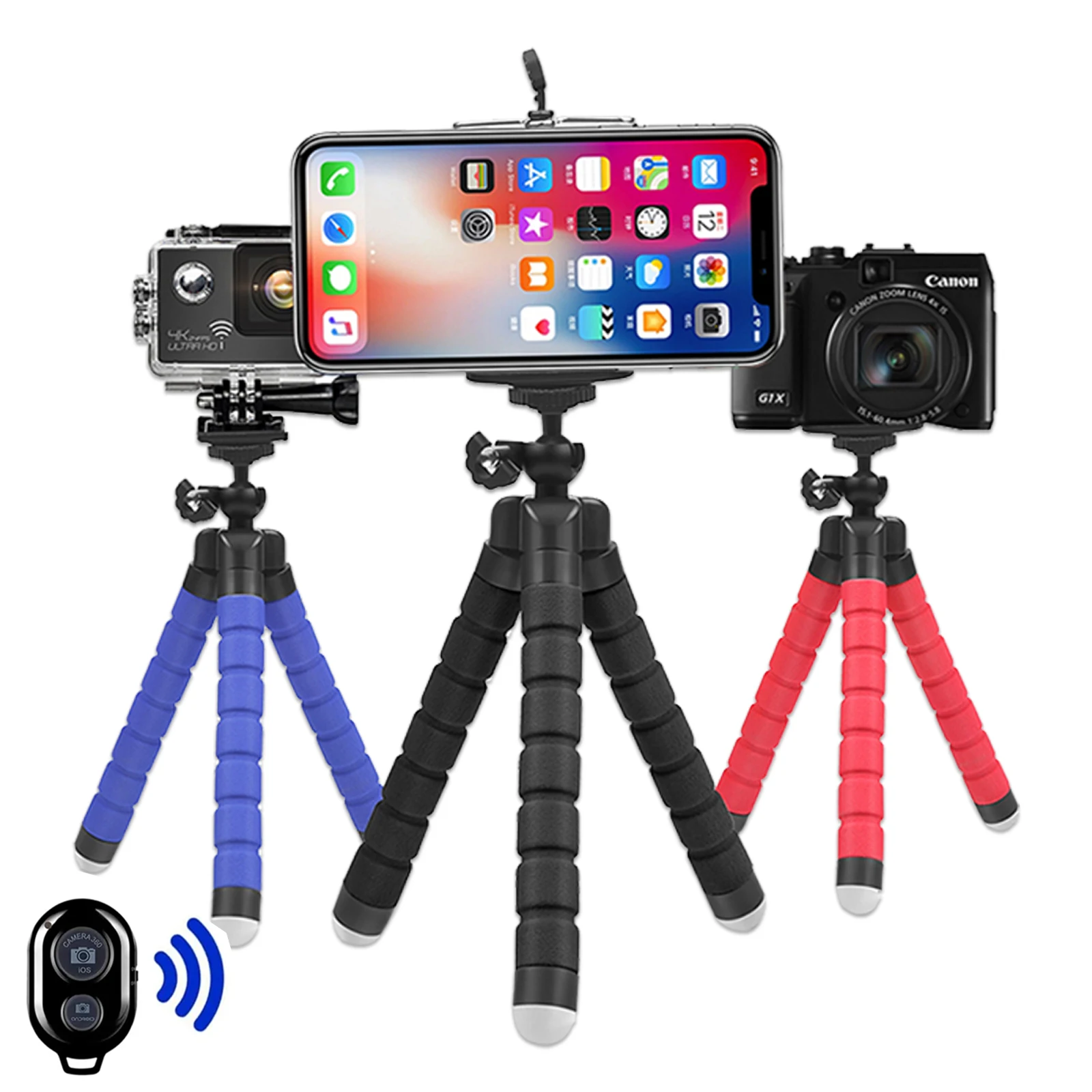 Stativ Für Telefon Mobile Kamera Halter Clip Sport Kamera Einbeinstativ Octopus Für Gopro Hero 11 10 9 8 Mini MAX Flexible Stativ Image
