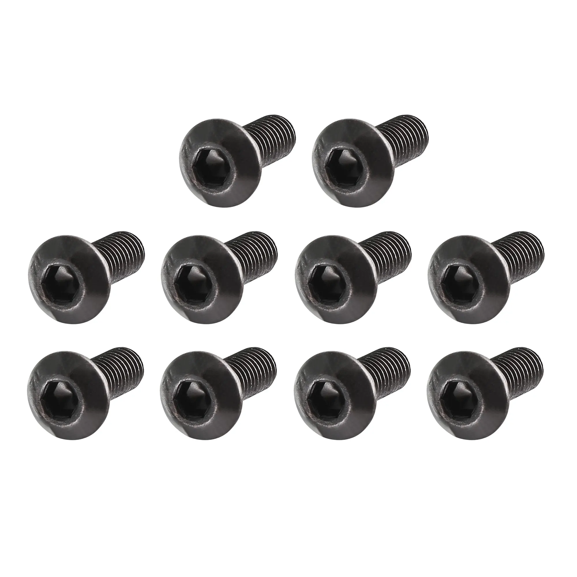 Uxcell 2,5 stücke m2 m 2, 5 m3 m4 m5 m6 10,9 legierter stahl knopf kopf sechs kant schraube sechs kant schraube schwarz Image