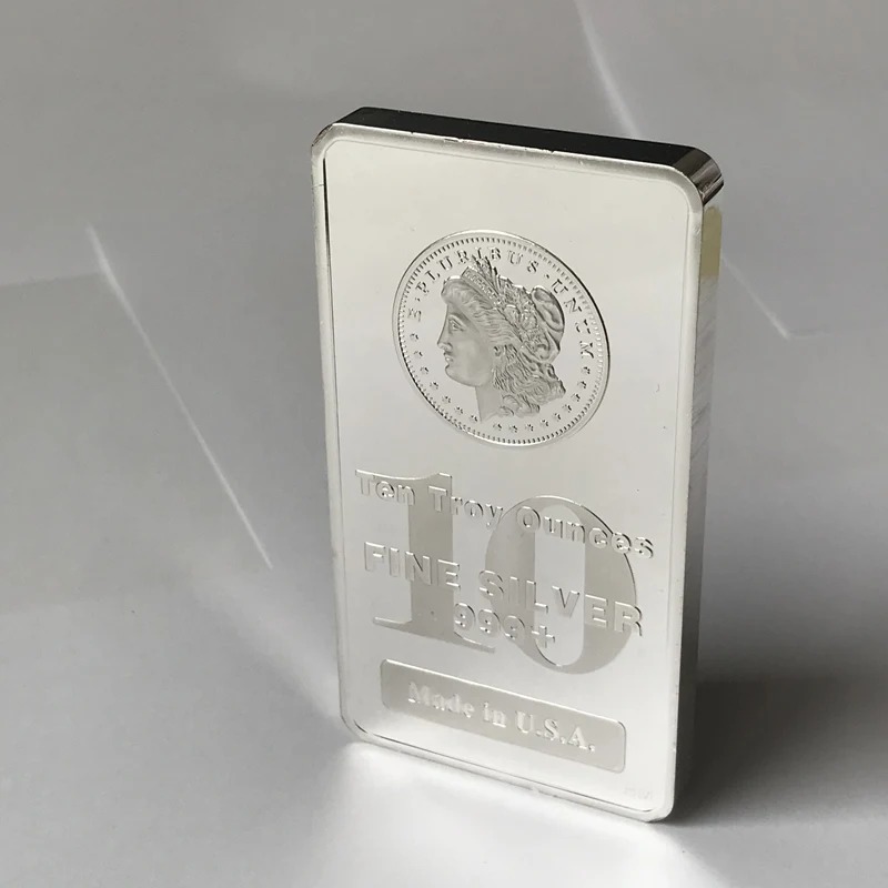 1 Stück Nicht-Magnetische 10 OZ USA Abzeichen Silberbeschichtete Münze Sammlerstück Dekoration Gedenkmünze Vakuumversiegelte Verpackung Image
