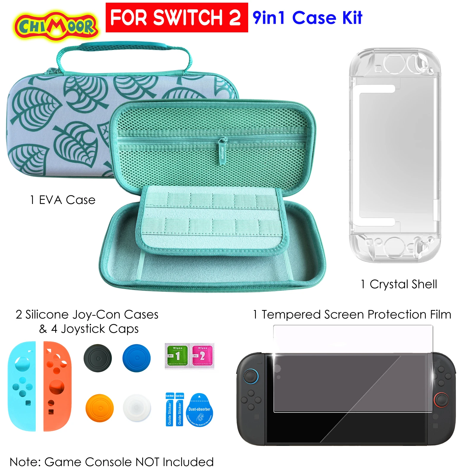 Tragetaschen-Set für Switch 2, schützende tragbare Hartschalen-Aufbewahrungstasche für die NS2 Animal Crossing-Konsole, Ravel-Hülle für NS 2 Image
