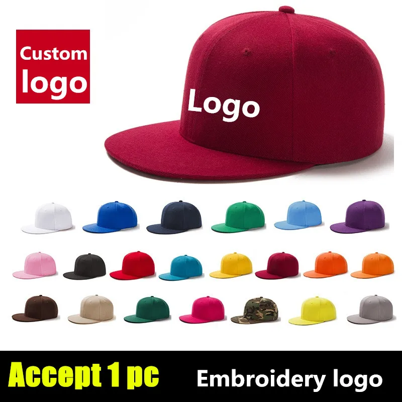 Modische Herren-Baseballkappe mit Stickerei-Logo, anpassbare Snapback-Hip-Hop-Sportkappe mit flacher Krempe für Damen