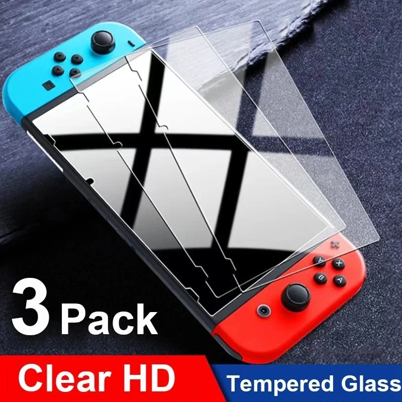 1/2/3PCS Schutz Glas Für Nintend Schalter Gehärtetem Glas Screen Protector für Nintendos Schalter Oled lite NS Zubehör Film Image