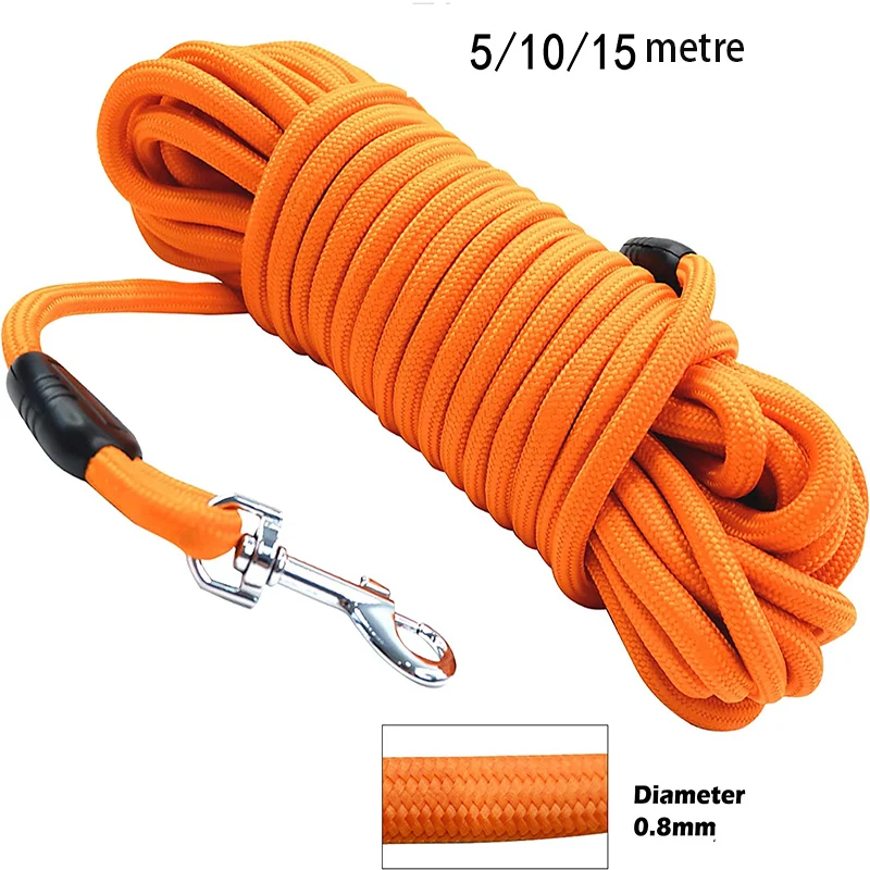 5 m/10 m/15 m robuste Nylon-Hundeleine – ideal für Rückruft- und Beweglichkeitstraining, maßgeschneidert, geeignet für mittelgroße bis große Hunde