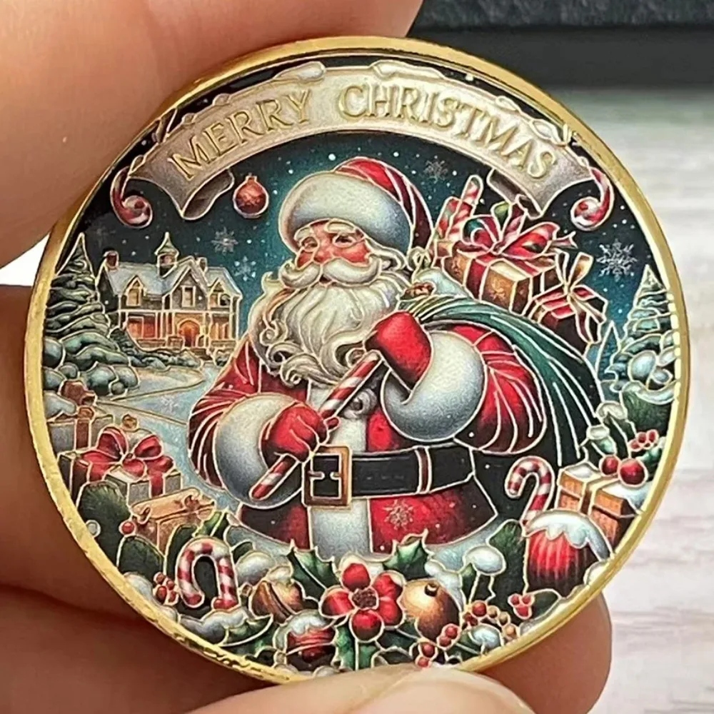 2025 Frohe Weihnachten Weihnachtsmann Souvenir-Münze Sammlermünze für Weihnachten Weihnachtsmann-Wunschmünze Heimdekoration Image