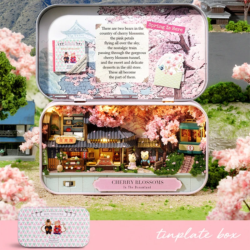 DIY Holz Puppenhäuser handgemachte lustige Box Theater Miniatur Box süße Puppenhäuser Montieren Kits Geschenk Holzspielzeug für Mädchen