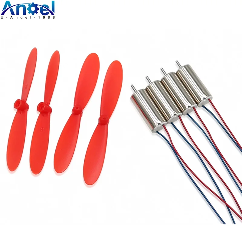 4 x DIY DC 3,7 V 50000 U/min 716 Hohlbecher kernloser Hochgeschwindigkeitsmotor mit 4 x 55 mm Propeller Cw CCW für DIY Micro FPV Quadcopter Image