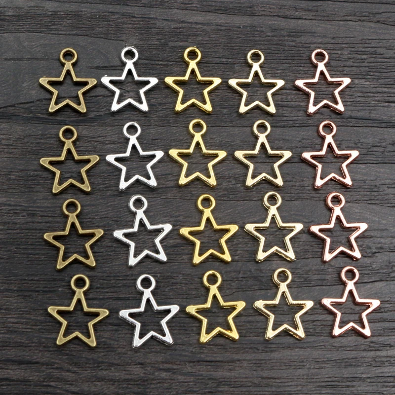 100pcs Star Charms Antike Anhänger fit,Vintage Tibetischen Bronze Gold Silber farbe, DIY Schmuck Machen Für Armband Halskette