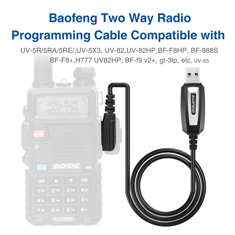 USB-Programmierkabel für Baofeng UV-5R/82/888S/UV-S9PLUS/UV-13/16/17/21 Pro & Quansheng UV-K5/5R Plus Walkie Talkie Image