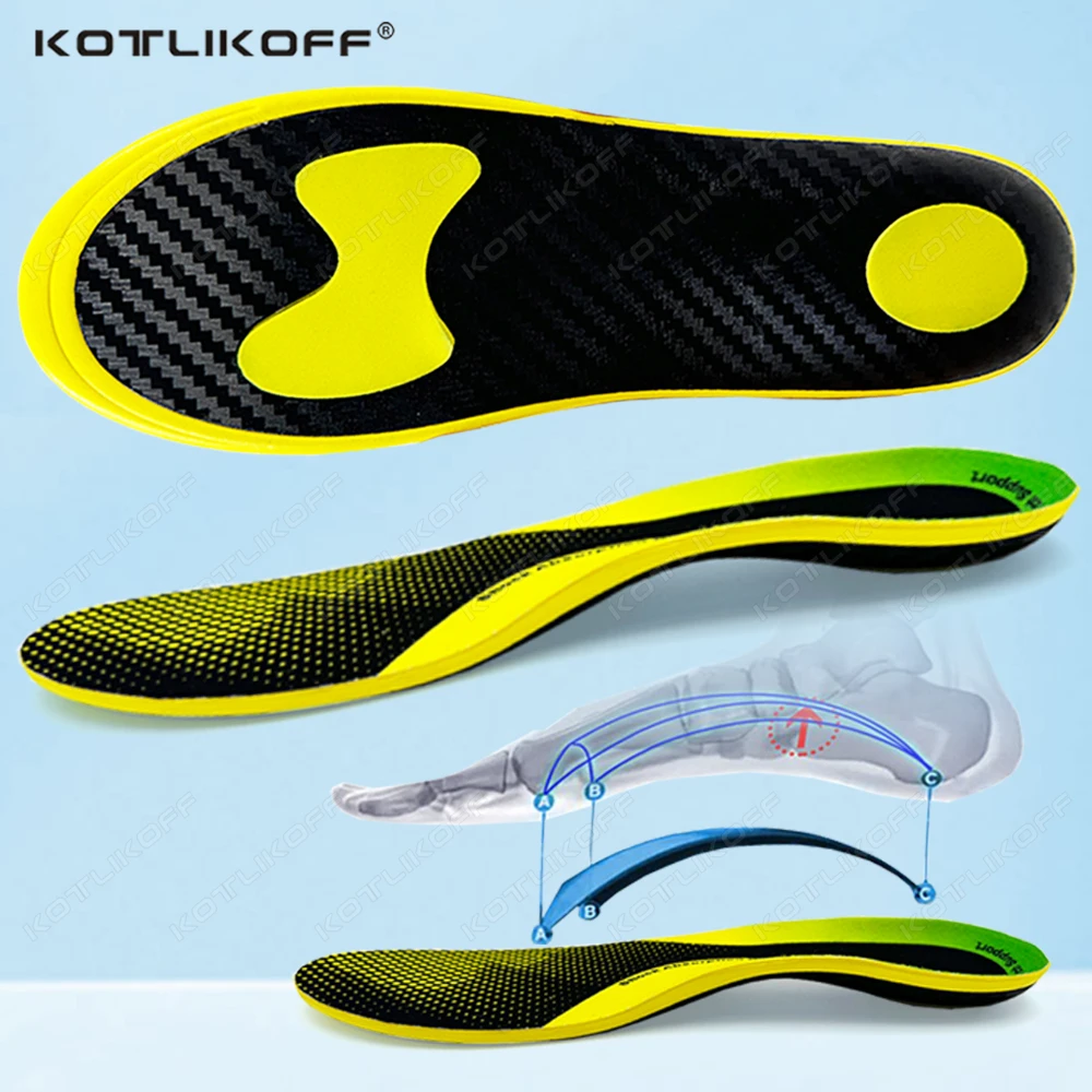 Volle Palm Carbon Faser Einlegesohlen Hohe Elastizität Stoßdämpfung Outdoor Sport Laufen 3D Arch Support Ultra Licht Hohe Festigkeit Image