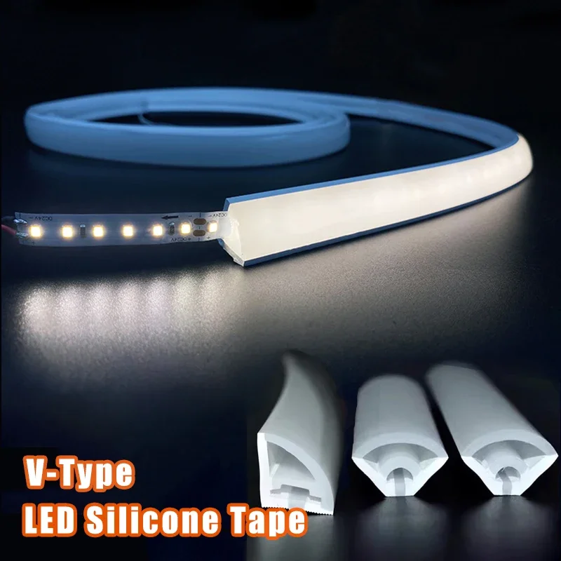 12V Led Silikon Lichtschlauch Wasserdicht V-Typ Flexible Silica Gel Rohr Led Kanal Diffusor Schrank Wand Outdoor garten Beleuchtung