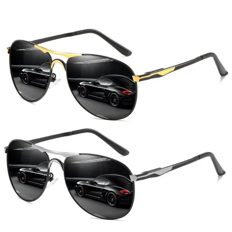 Luxuriöse Übergroße Metall-Pilotensonnenbrille für Männer und Frauen, Fahr- und Angelbrille, Unisex-Sonnenbrille, Herren-Brillen Image