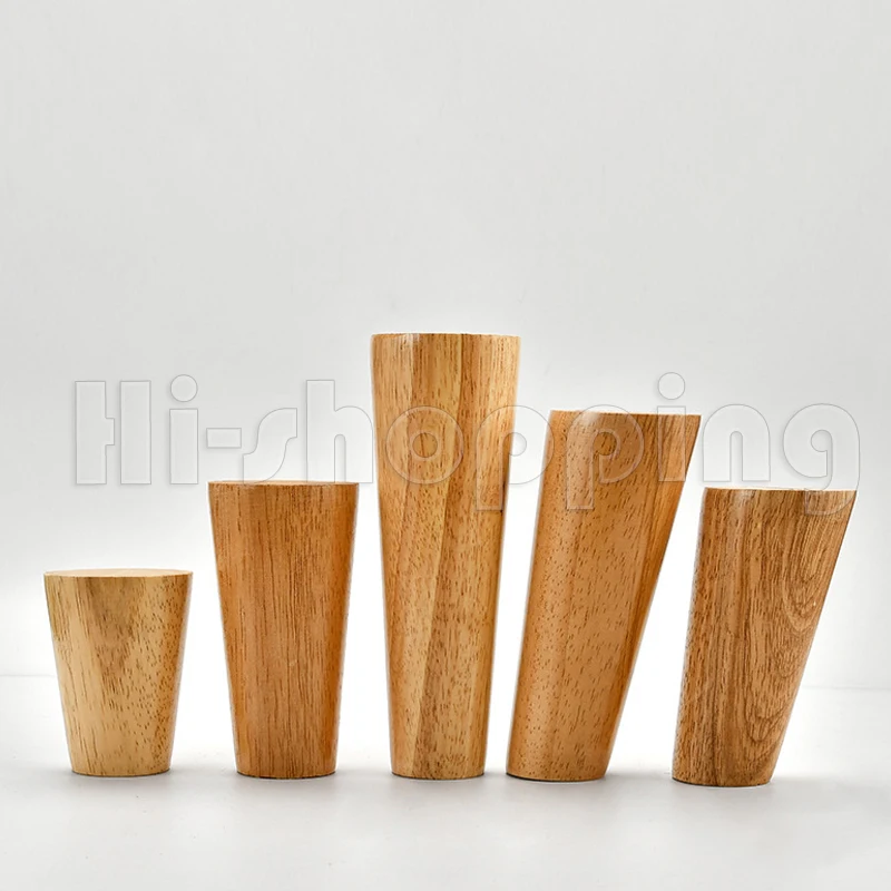 1-teilige höhenverstellbare neigbare Möbelfüße aus massivem Holz, Sofatischfüße, Schrankfüße mit Verbinder und Schrauben Image