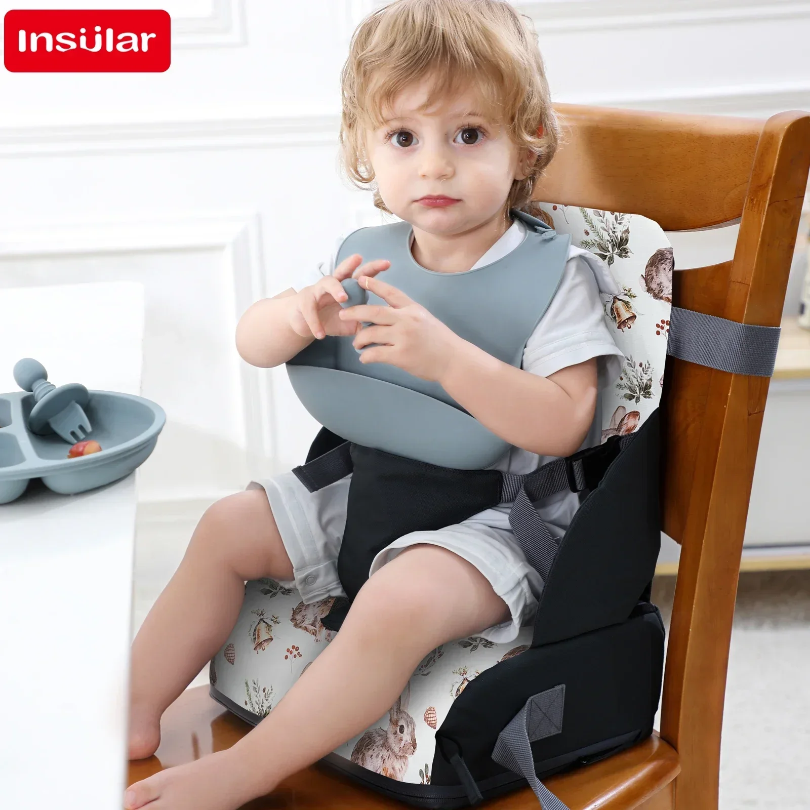 Kinder Esstisch Sitz Booster Kissen Abnehmbare Tragbare Kinder Esszimmer Stuhl Booster Kissen Schwamm Sitzkissen Anti-rutsch-matte Image