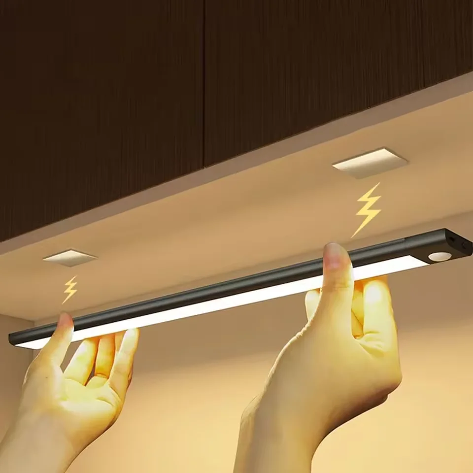 Nachtlicht LED-Schrankleuchte, USB wiederaufladbar, Bewegungsmelder-Licht, geeignet für Küche, Kleiderschrank, Schrankbeleuchtung, 30 cm/40 cm/50 cm