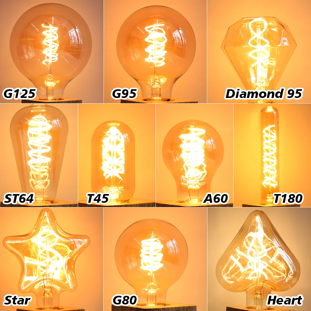 Retro LED Edison-birne Lampe E27 220V Vintage Loft Lichter Schlafzimmer Wohnzimmer Für Home Dekoration Innen Beleuchtung LED lampe Birne Image