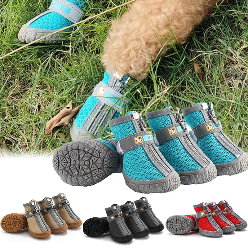 Hundeschuhe, rutschfeste Sohlen, dicker Plüsch, Schutzpfote, Haustierschuhe, warm, für Hunde, rutschfeste Hundeschuhe, atmungsaktiv, zum Klettern, Haustiere, Booties Image