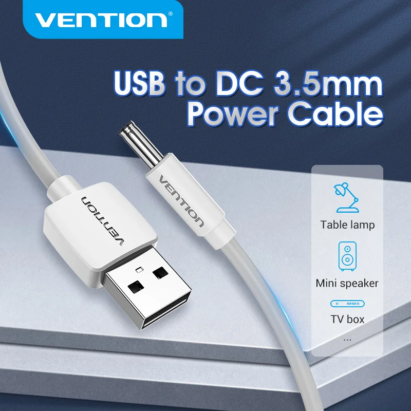 Vention USB auf DC 3,5 mm Stromkabel USB A auf 3,5 Klinkenstecker 5 V Netzteiladapter für Lüfter USB HUB DC 5,5 mm Ladekabel Image