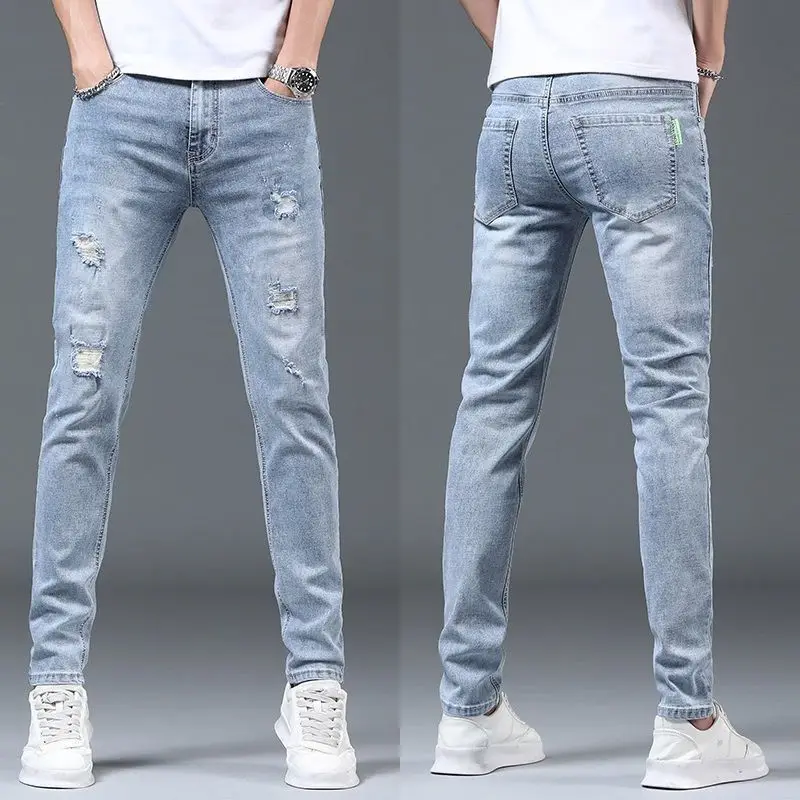 Luxus Sommer Designer koreanische klassische Streetwear Cowboy hose für Männer modische und bequeme Boyfriend Skinny Jeans Männer Image