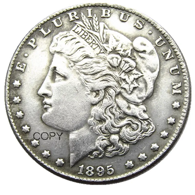 US 1895 P/O/S Morgan Dollar versilberte Kopiermünze Image