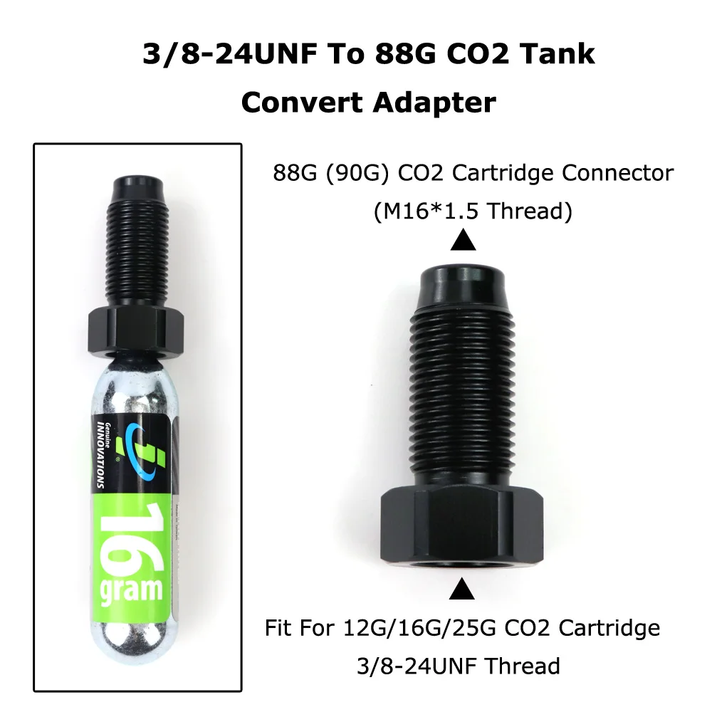 Neue 3/8-24UNF CO2 Patrone Zylinder zu 88G CO2 Patrone Gewinde (M16 * 1.5) adapter Konvertieren Adapter Image