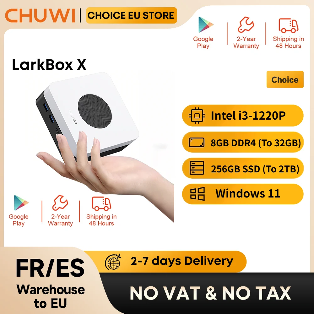 CHUWI LarkBox X Mini-PC Intel i3-1220P 8GB RAM 256GB SSD WiFi 6 Desktop-Computer Image